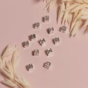 Cuenta letra alfabético cubo 5 mm con agujero grande - T - Plata 925 x1