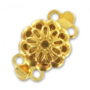 Cierre 2 vías flor 14x9 mm Dorado con oro fino x1