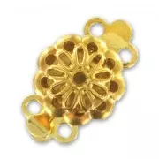 Cierre 2 vías flor 14x9 mm Dorado con oro fino x1