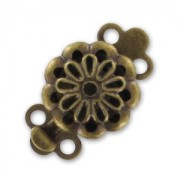 Cierre 2 vías flor 14x9 mm bronce x1