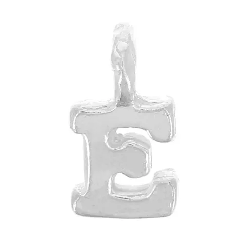 Charm letra del alfabeto 8 mm con anillo cerrado - E - Plata 925 x1