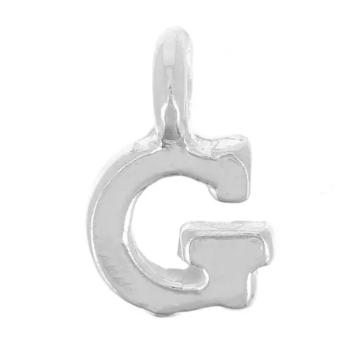 Charm letra del alfabeto 8 mm con anillo cerrado - G - Plata 925 x1