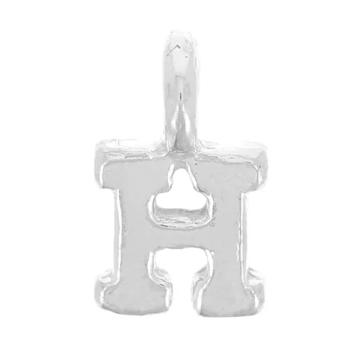 Charm letra alfabeto 8 mm con anillo cerrado - H - Plata 925 x1