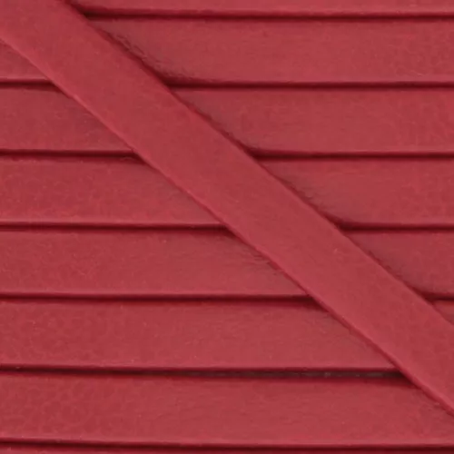 Cordón cuero reconstituido plano doble 3 mm Rojo x1m