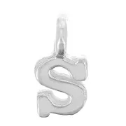 Charm letra alfabeto 8 mm con anillo cerrado - S - Plata 925 x1