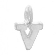 Charm letra del alfabeto 8 mm con anillo cerrado - V - Plata 925 x1|raw }}