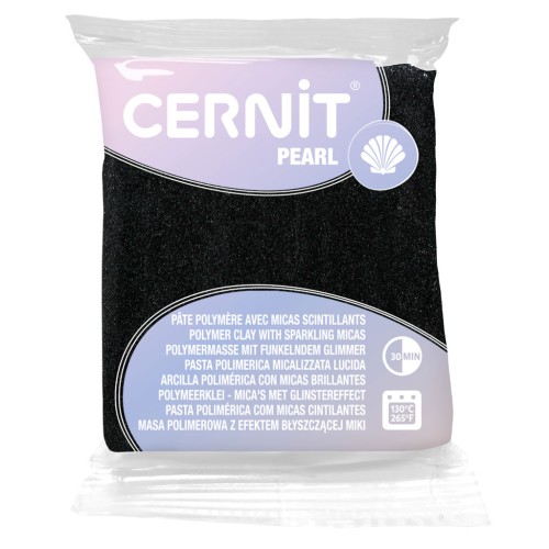 Pasta arcilla polimérica Cernit Pearl - Negro 56gr (n°100)