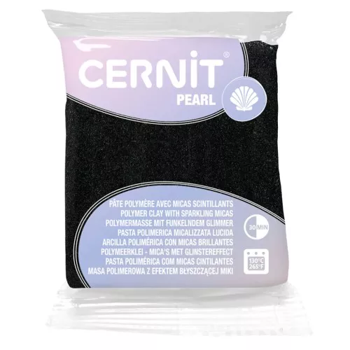 Pasta arcilla polimérica Cernit Pearl - Negro 56gr (n°100)