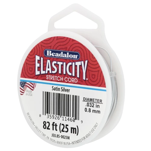 Elasticidad 0,8 mm - Plateado satinado x25m