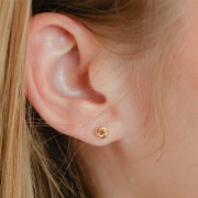 Pendientes de oro con 3 anillos entrelazados de 5 mm Gold filled x2