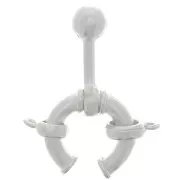 Fermoir rond à clipser avec anneau fermé - style bouée 17 mm - Placage Argent fin