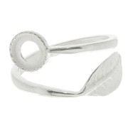 Anillo ajustable hoja para cabujón fondo plano 6 mm - Plata 925 x1|raw }}