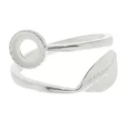 Anillo ajustable hoja para cabujón fondo plano 6 mm - Plata 925 x1