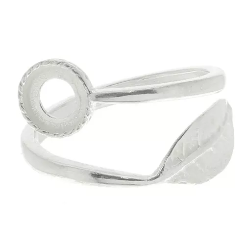 Anillo ajustable hoja para cabujón fondo plano 6 mm - Plata 925 x1