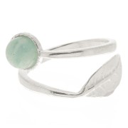 Anillo ajustable hoja para cabujón fondo plano 6 mm - Plata 925 x1