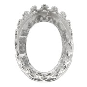 Engaste de garras ovaladas - decoración de corona - para cabujón 14x10 mm - Plata 925 x1|raw }}