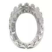 Engaste de garras ovaladas - decoración de corona - para cabujón 14x10 mm - Plata 925 x1
