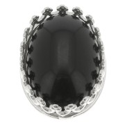 Engaste de garras ovaladas - decoración de corona - para cabujón 14x10 mm - Plata 925 x1