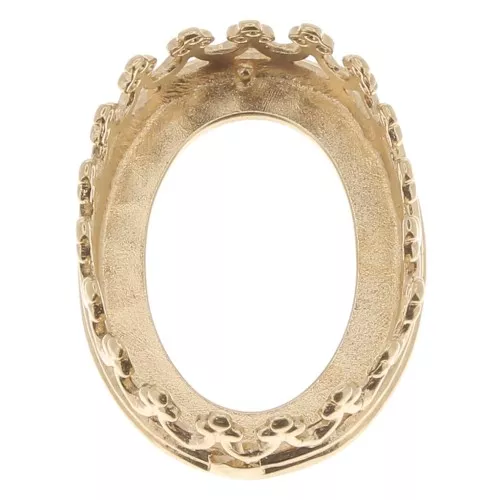 Engaste de garras ovaladas - decoración de corona - para cabujón 14x10 mm - Dorado con oro fino x1