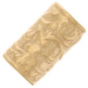 Cuenta de tubo recta trabajada 9x5 mm - Dorada 3 micras x1|raw }}