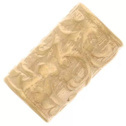 Cuenta de tubo recta trabajada 9x5 mm - Dorada 3 micras x1