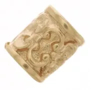 Cuenta de tubo recta trabajada 6x4,5 mm - Dorada 3 micras x1