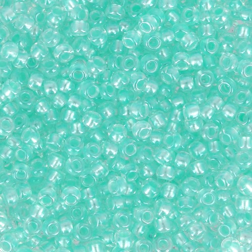 Cuentas de Rocalla Preciosa 11/0 2 mm - Pearl Pastel Lining - Verde x 20 g