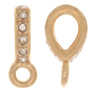 Colgante de diamantes de imitación 16x5 mm con anillo cerrado - Oro - Cristal x1