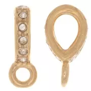 Colgante de diamantes de imitación 16x5 mm con anillo cerrado - Oro - Cristal x1