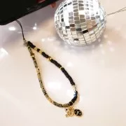 Dije de candado y llave redondos con óxido de zirconio 11x8 mm - Oro - Cristal x1