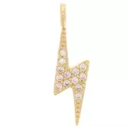 Dije de relámpago de óxido de zirconio 19x5 mm - Oro - Cristal x1