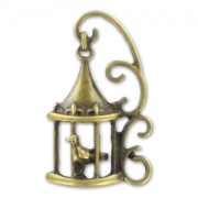 Jaula para pájaro volutas 35 mm bronce x1