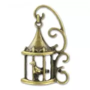 Jaula para pájaro volutas 35 mm bronce x1