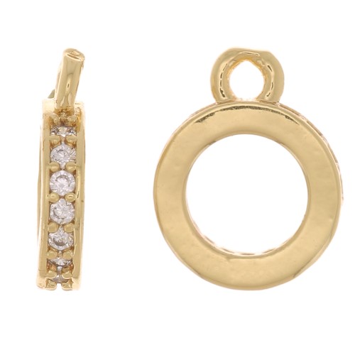 Charm - 9.5x7 mm - Oro - Cristal x1