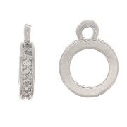 Charm - 9.5x7 mm - Rodio - Cristal x1