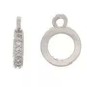 Charm - 9.5x7 mm - Rodio - Cristal x1