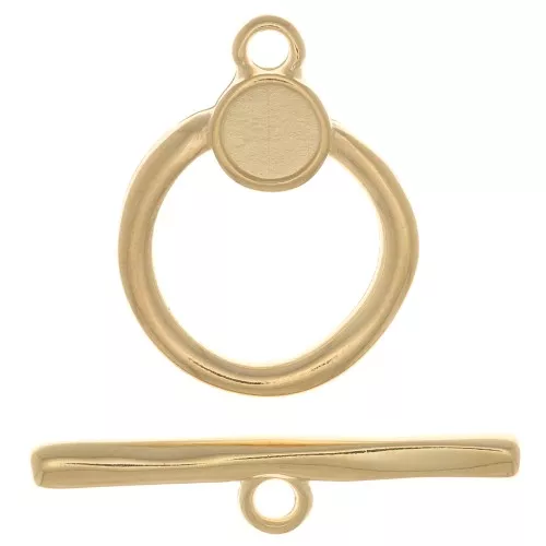 Cierre en T para pulsera o collar de 19 mm - Chapado en oro x1