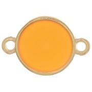 Entrepieza redondo de resina epoxi - 11mm Dorado - Naranja vivo x1|raw }}