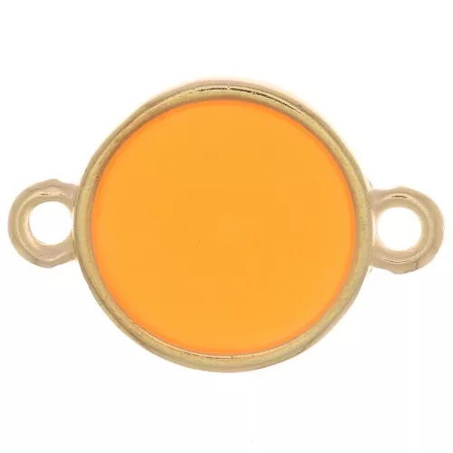 Entrepieza redondo de resina epoxi - 11mm Dorado - Naranja vivo x1