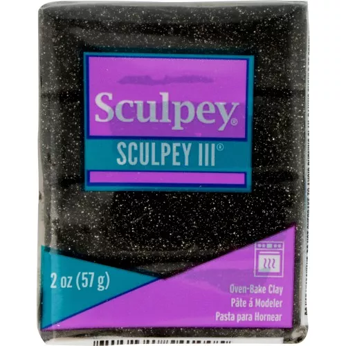 Pasta Sculpey III 57 gr Black Glitter (n°541)