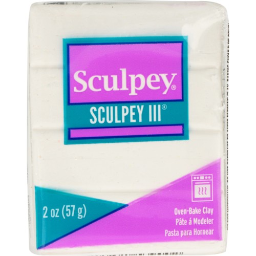 Pasta Sculpey III 57 gr White Glitter (n°539)