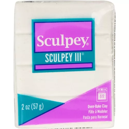 Pasta Sculpey III 57 gr White Glitter (n°539)