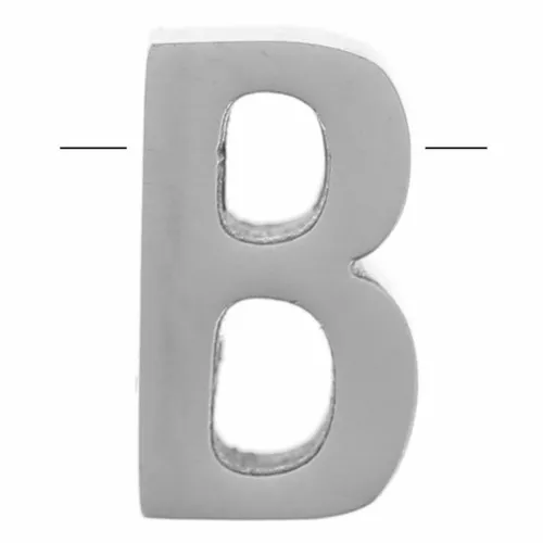 Cuenta letra alfabética 8x4 mm - B - Acero inoxidable 304 x1
