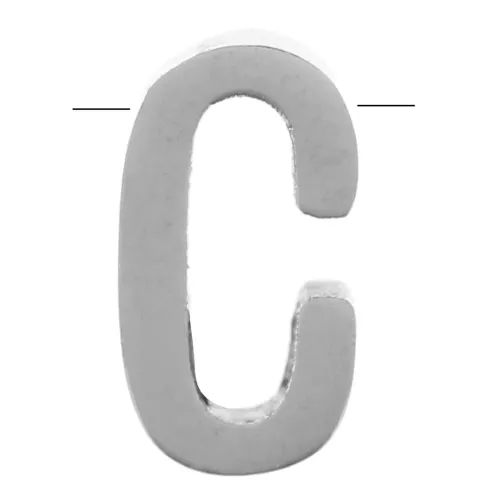 Cuenta letra alfabética 8x4.5 mm - C - Acero inoxidable 304 x1
