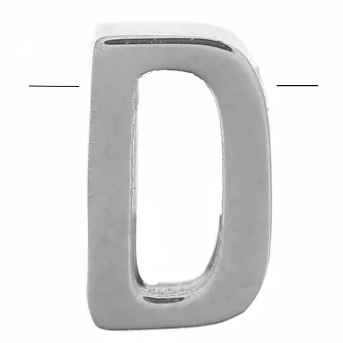 Cuenta letra alfabética 8x5 mm - D - Acero inoxidable 304 x1