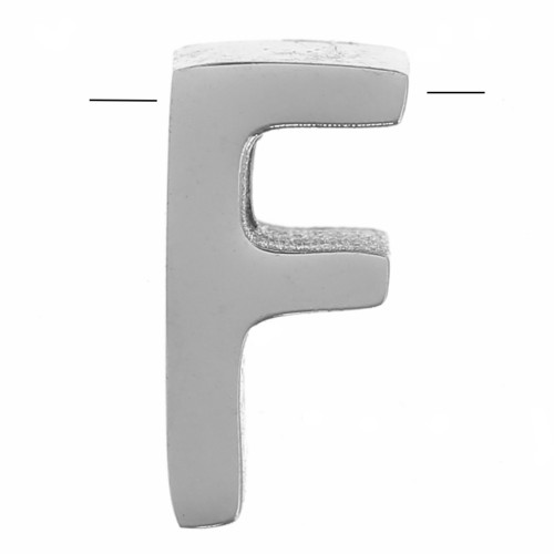 Cuenta letra alfabética 8x4 mm - F - Acero inoxidable 304 x1