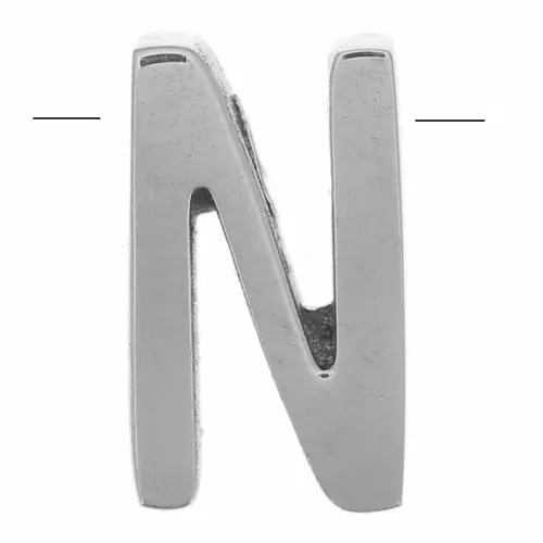 Cuenta letra alfabética 8x5 mm - N - Acero inoxidable 304 x1