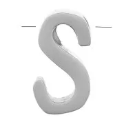 Cuenta letra alfabética 8x5 mm - S - Acero inoxidable 304 x1