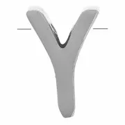 Cuenta letra alfabética 8x5 mm - Y - Acero inoxidable 304 x1