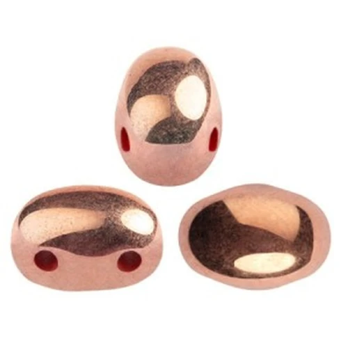 Cuentas de vidrio Samos® por Puca® 7x5 mm Opaque Light Coral Full Capri Gold x10g